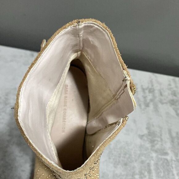 Zara Suede Gold Studded Ankle Boots/Booties Size 36 US 6 - Picture 11 of 16